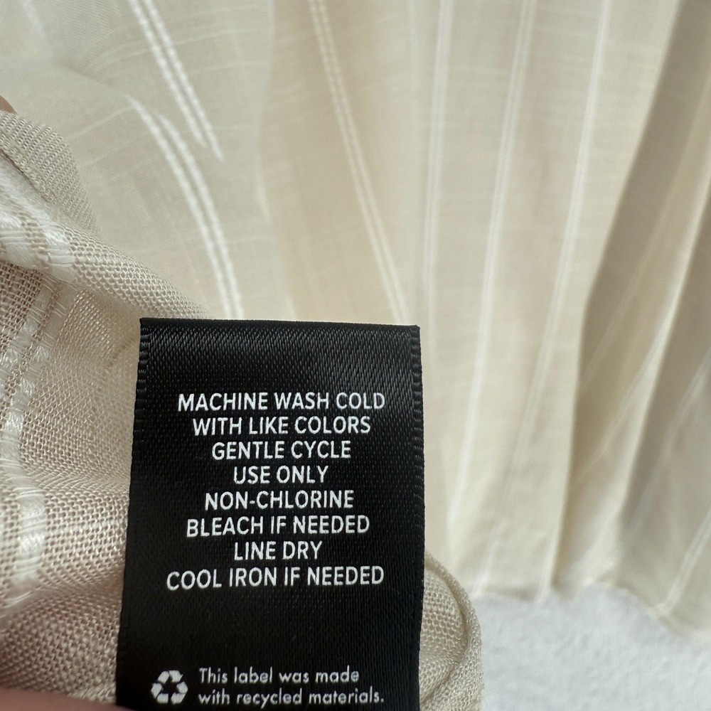 Torrid Lace Up V Neck Long Sleeve Blouse Ivory Stripe Size 0X L 12 Flowy NWT - Picture 8 of 9